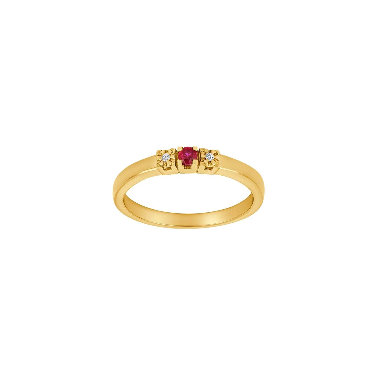 14 kt. guldring m. 0,011ct TW/SI og 0,08 ct rubin - Urma.dk