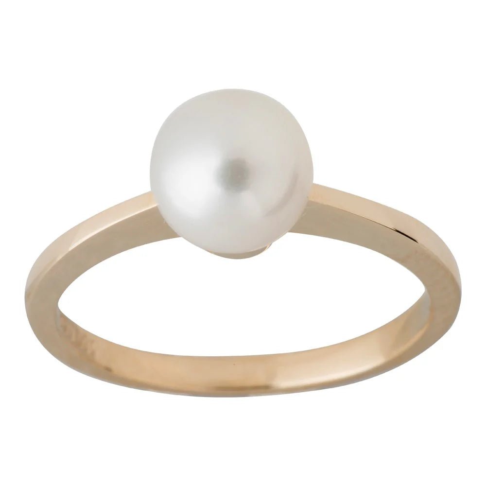 14 kt. guldring m. fvkp - Urma.dk