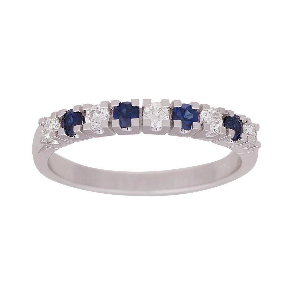 14 kt. Hvg. alliancering m safir + dia. 0.25ct WSI - Urma.dk