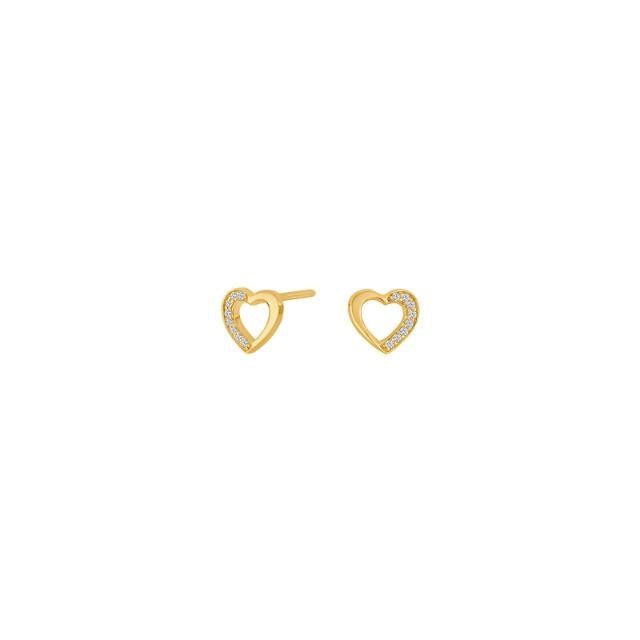 14kt. Guld hjerteørestikker m. 0,04ct TW/SI - Urma.dk