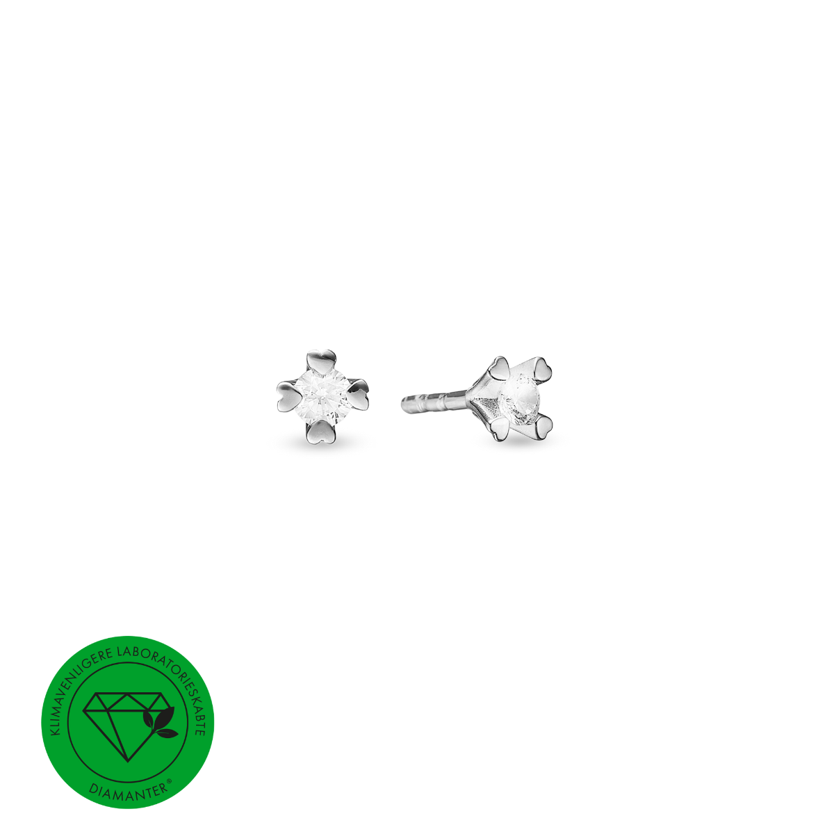 MARY Ørestik sølv LG DIAMANT 2x0,05CT