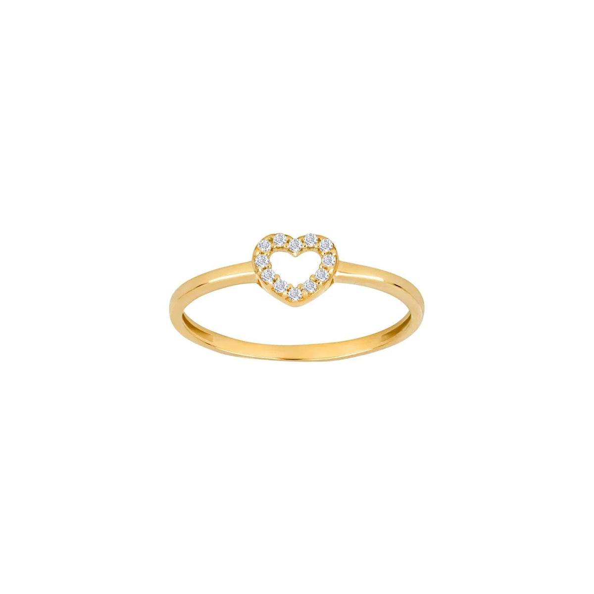 8kt. guldring hjerte m/cz - Urma.dk