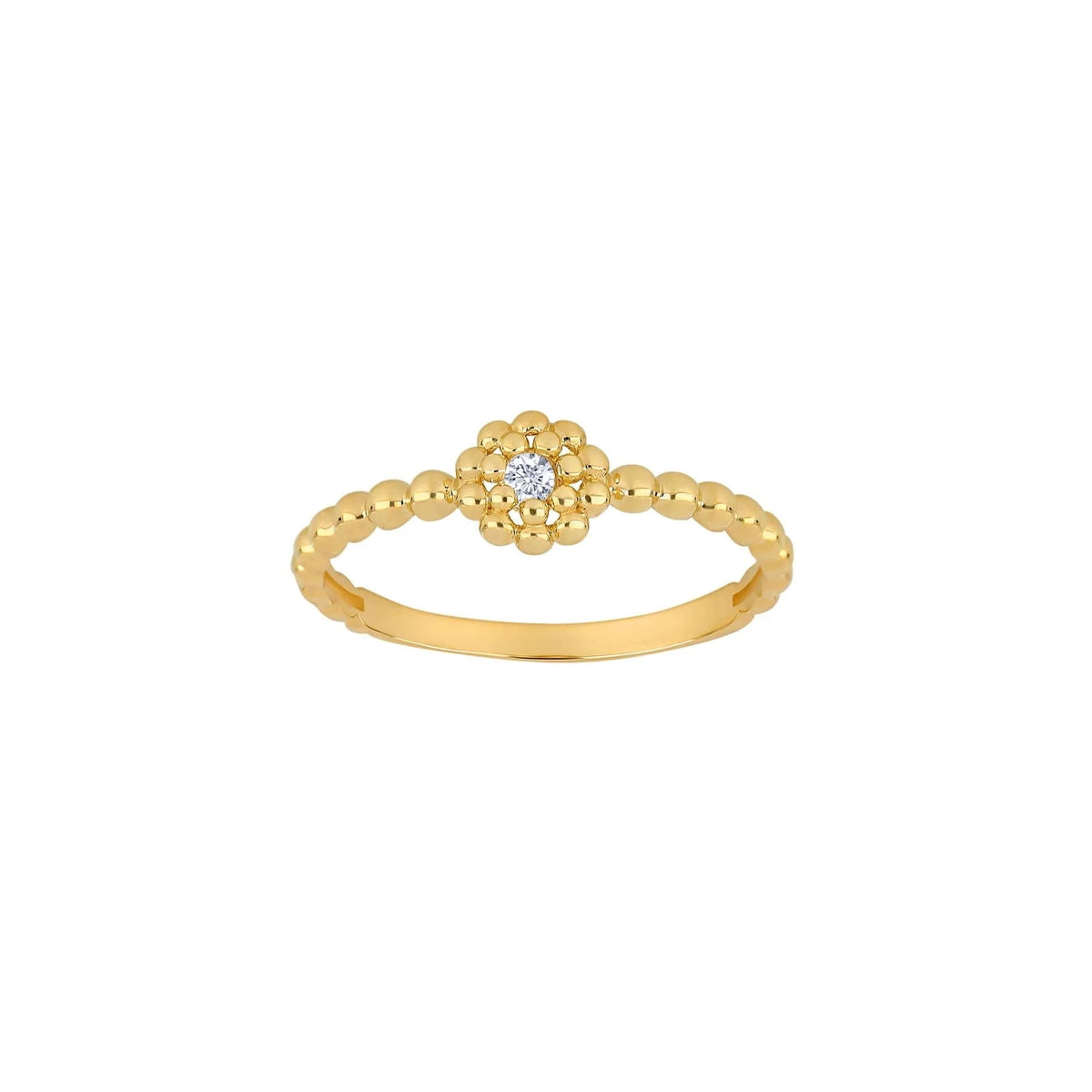 8kt. guldring m/kugler og cz - Urma.dk
