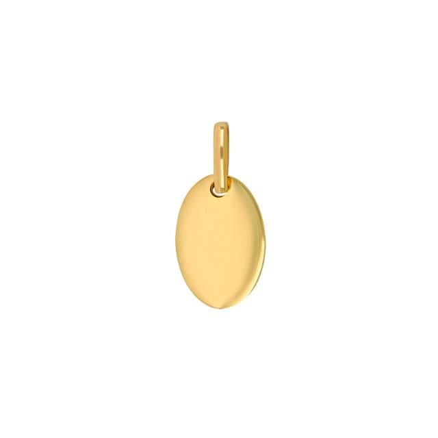 8kt. guldvedhæng oval plade 8x12mm - Urma.dk