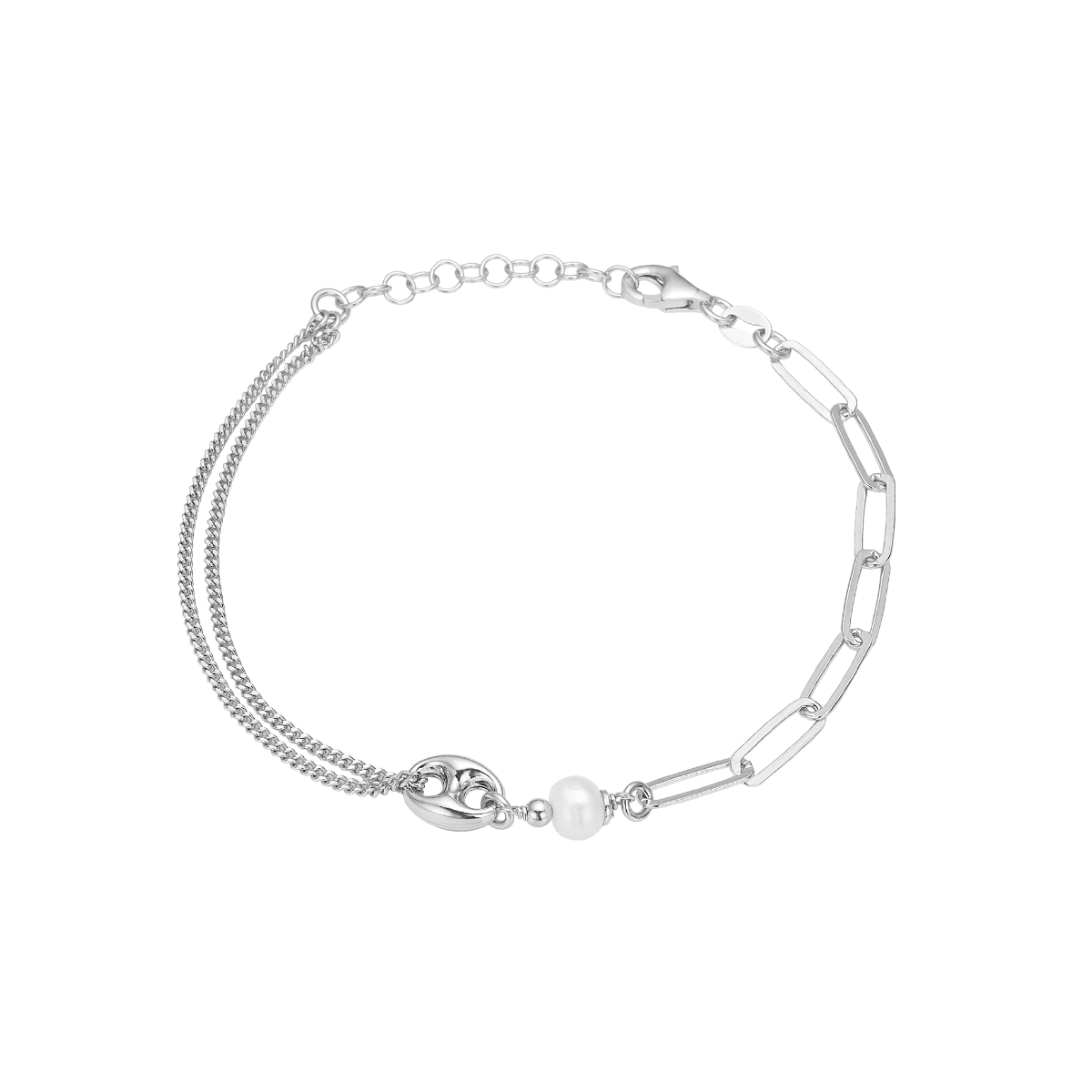 Armbånd Led/bønne, 20 cm, sølv - Urma.dk