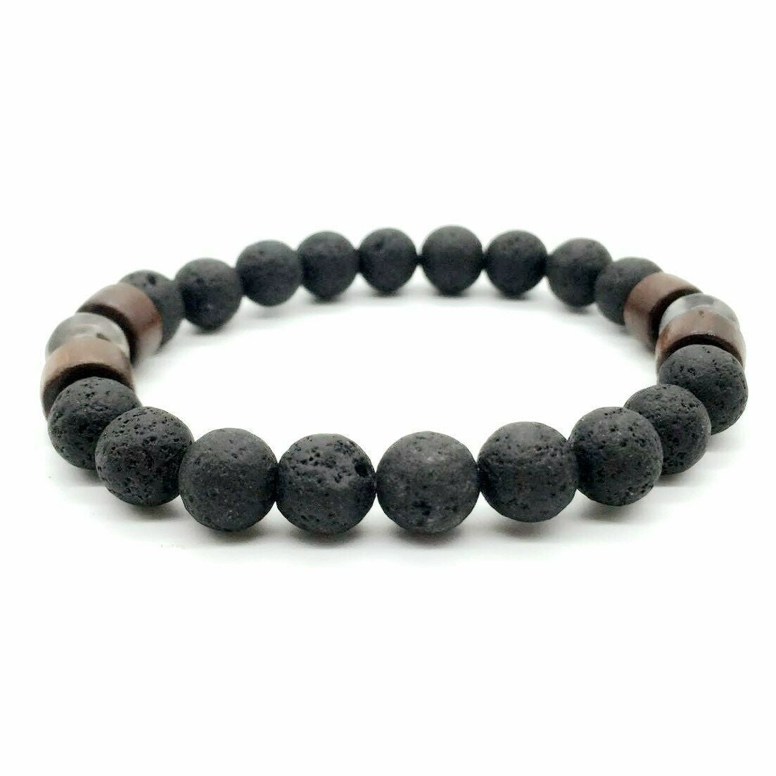 Armbånd med lava sten og hæmatit - Urma.dk