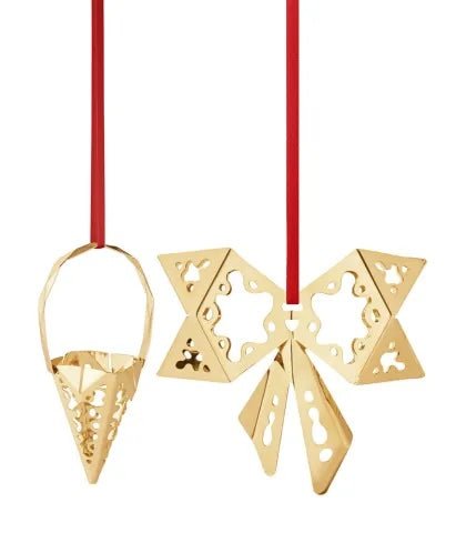 Georg Jensen Ornament 2022 - sæt - Sløjfe og kræmmerhus - Urma.dk