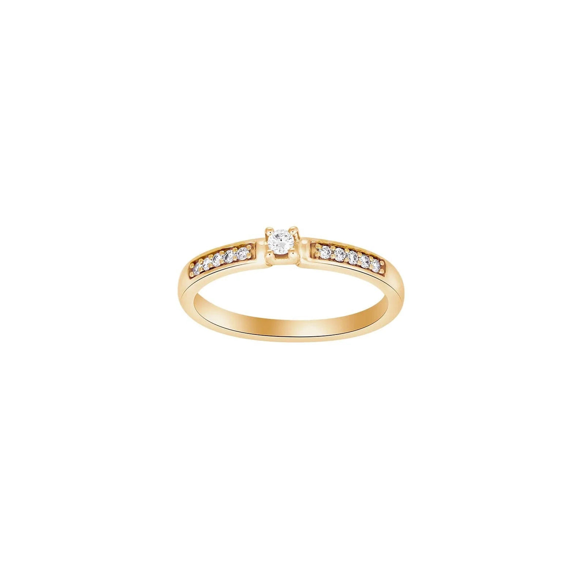 HEART 14kt. guldring m/dia. 0.13ct W/SI - Urma.dk