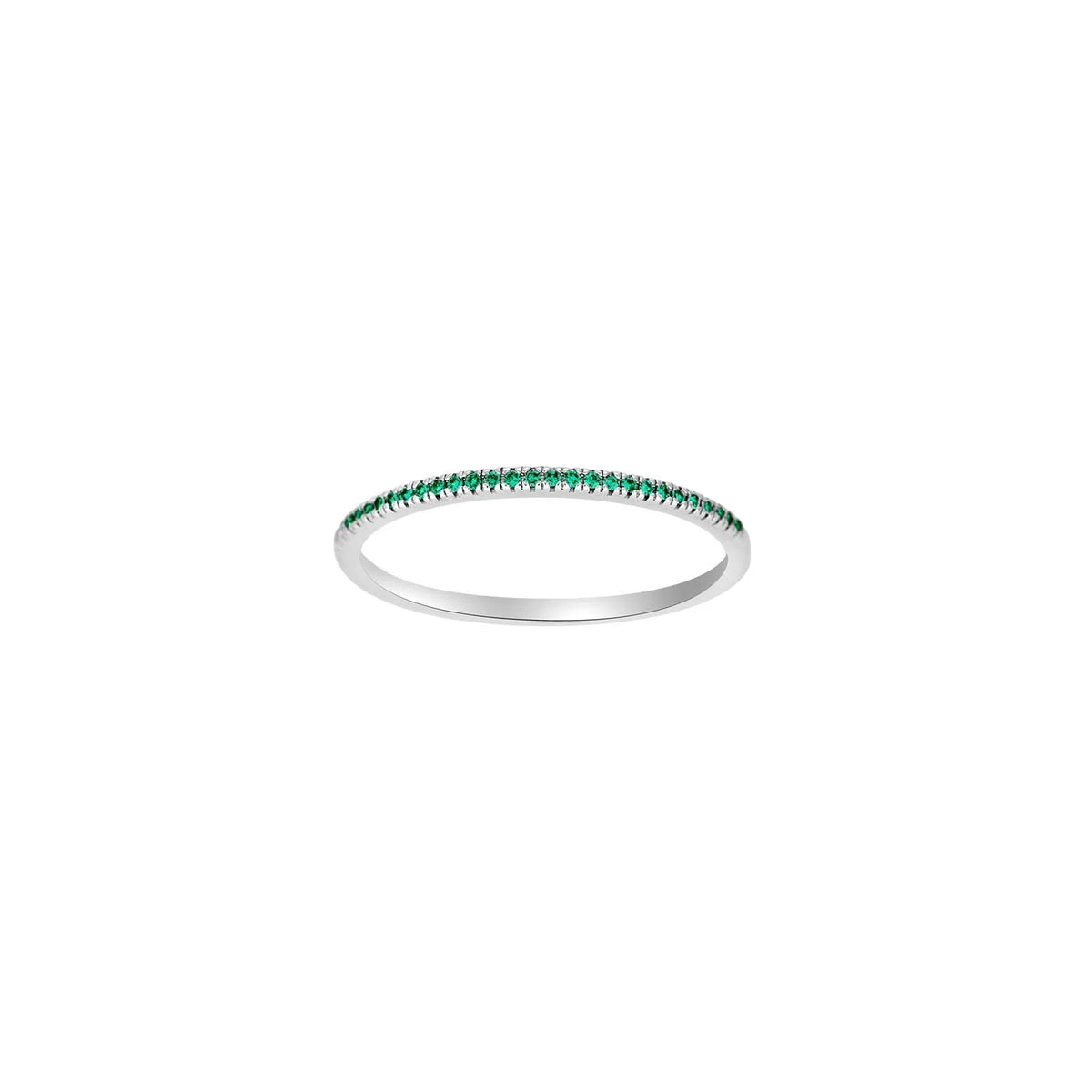 HEART 14kt. hvidgulds alliancering m/smaragd - Urma.dk