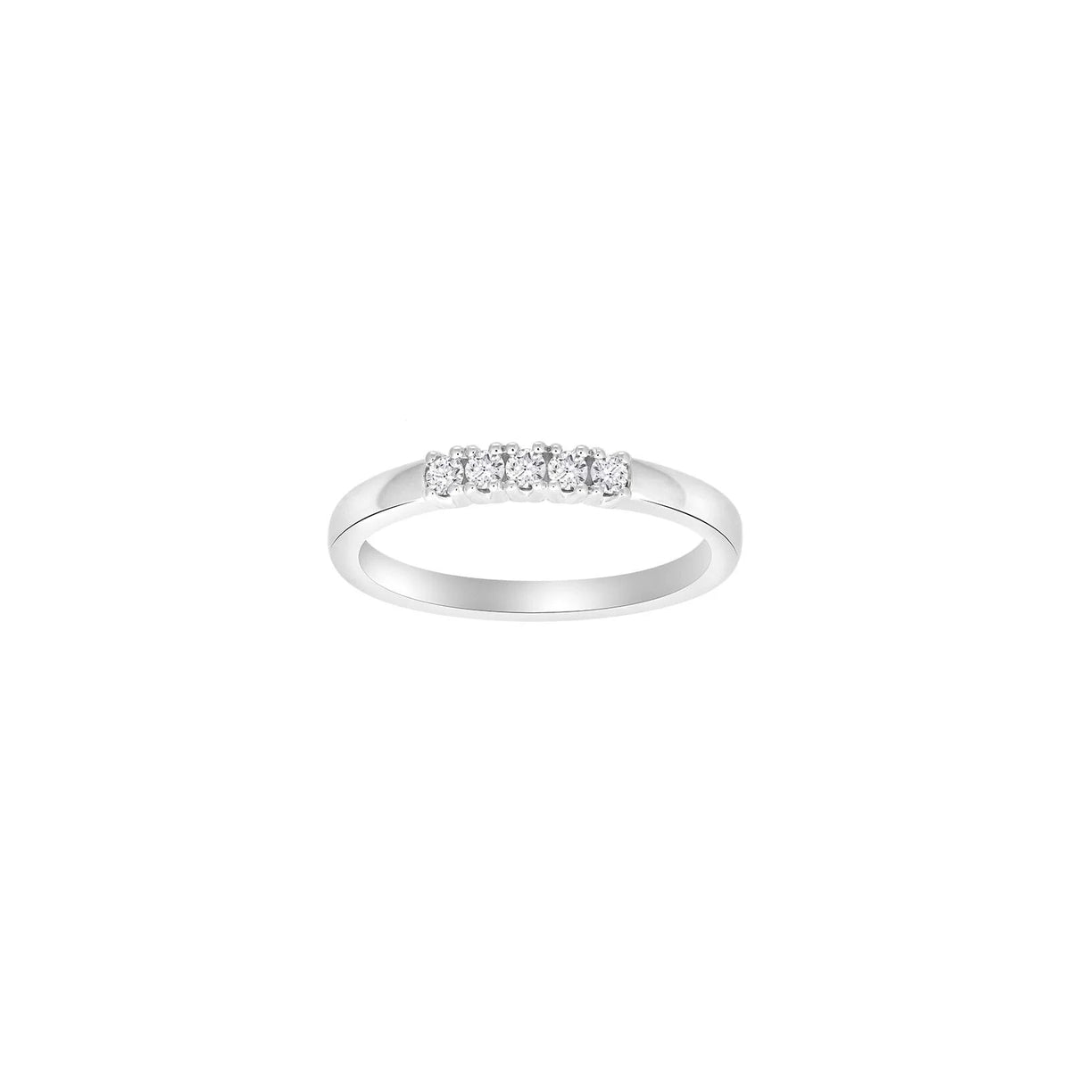 HEART 14kt. hvidguldsring m/dia. 5 x 0.03ct W/SI - Urma.dk