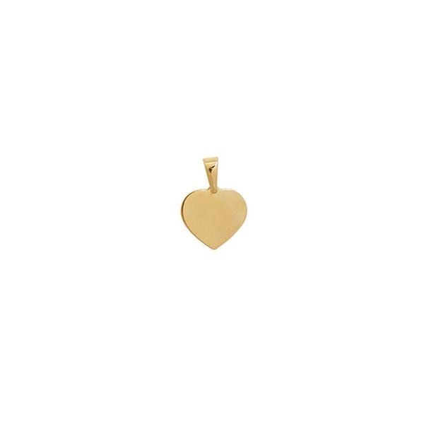 Hjerte vedhæng, flad, i 8 karat guld - 12 x 11 mm - Urma.dk