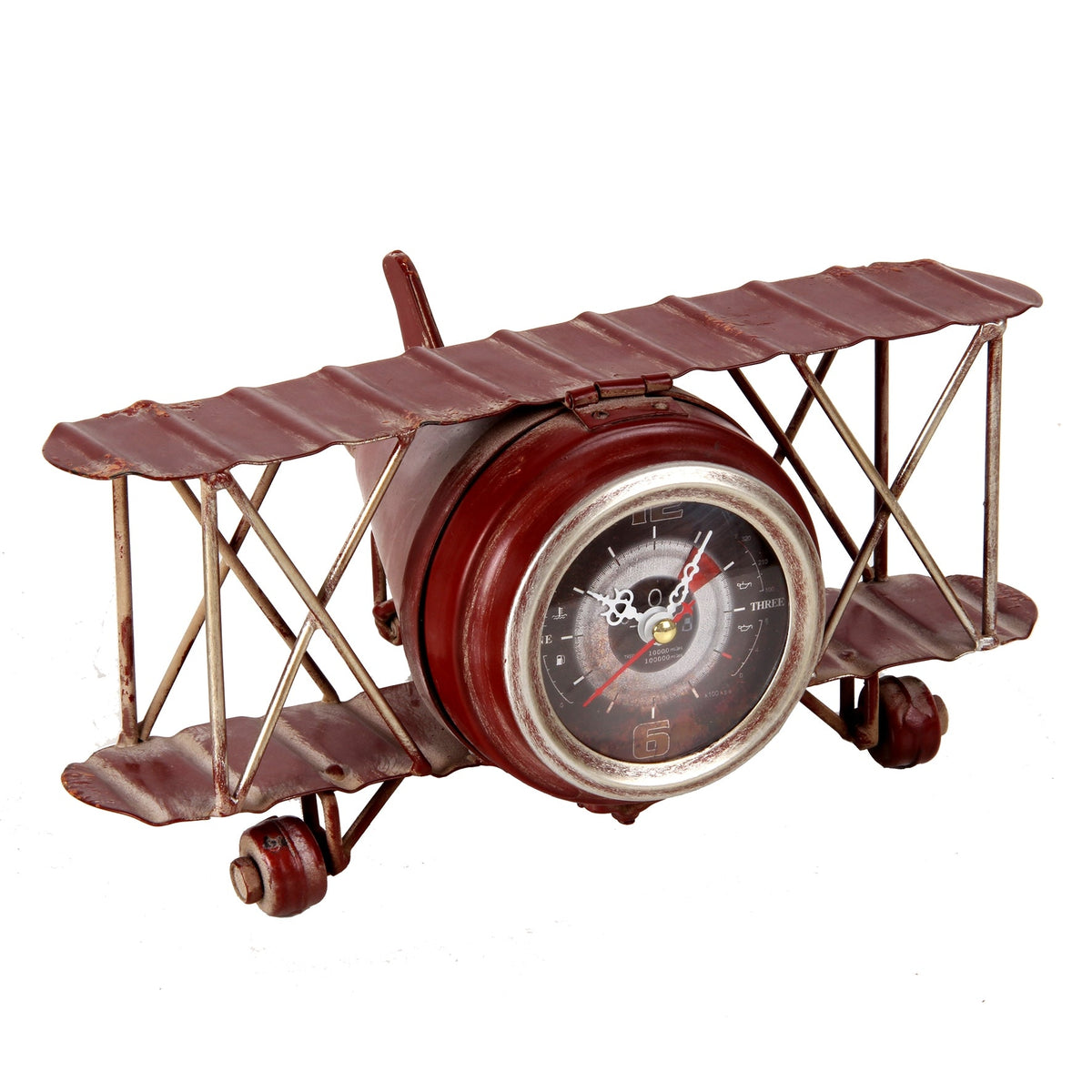 Miniature fly med ur, dekoration - Urma.dk