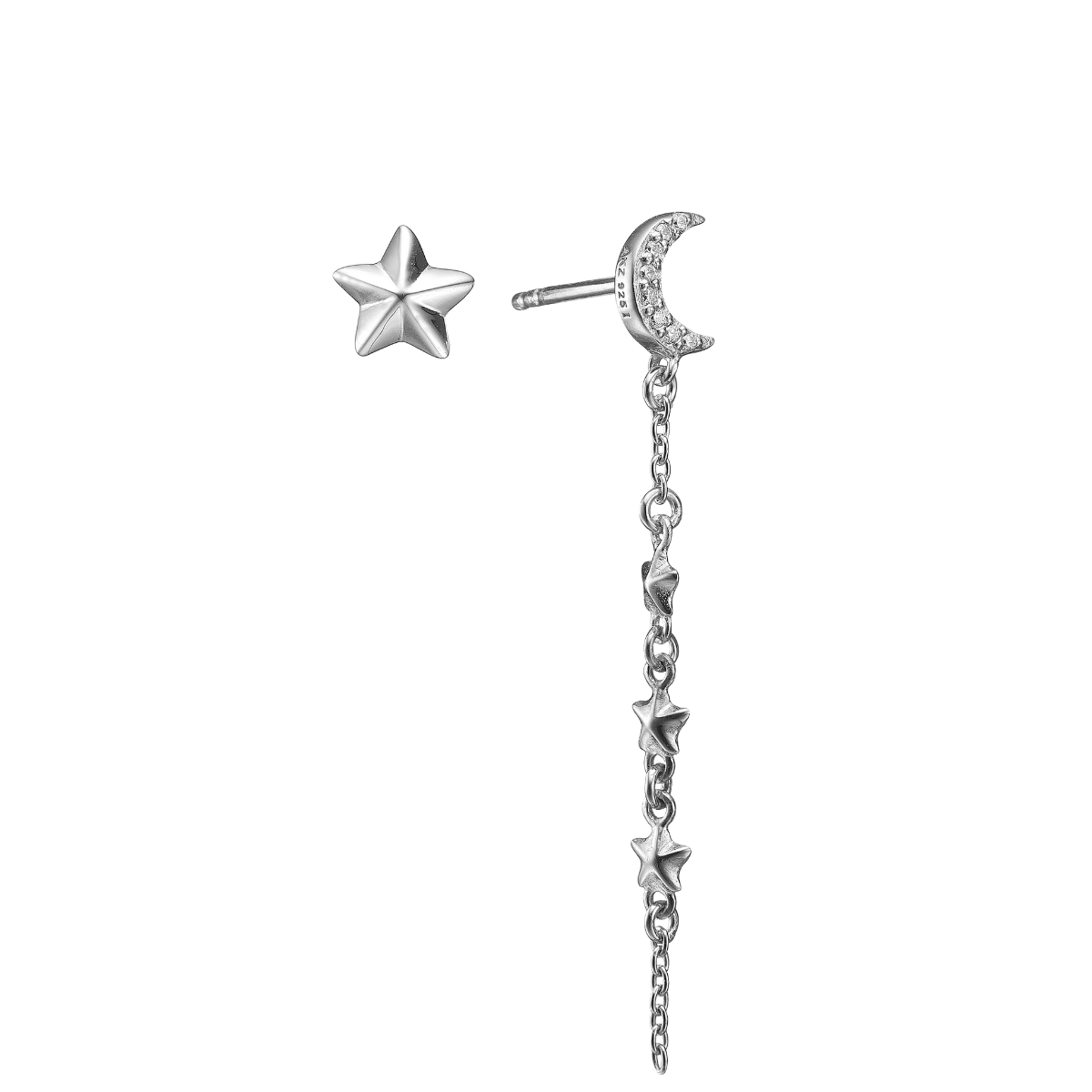 Ørestikker sølv, Moon & Starsdrop - Urma.dk