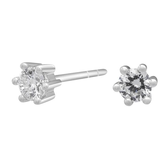 SIERSBØL 14k. Afrodite hvg. ørestik m. 0.30ct WSI - Urma.dk