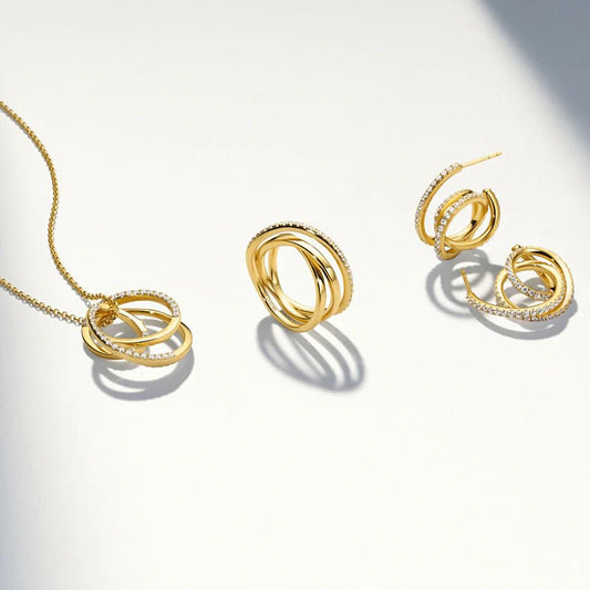 Sif 18 karat forgyldt sterling sølv Halskæde Spirale Piccolo SJ - N2588 - CZ - YG - Urma.dk