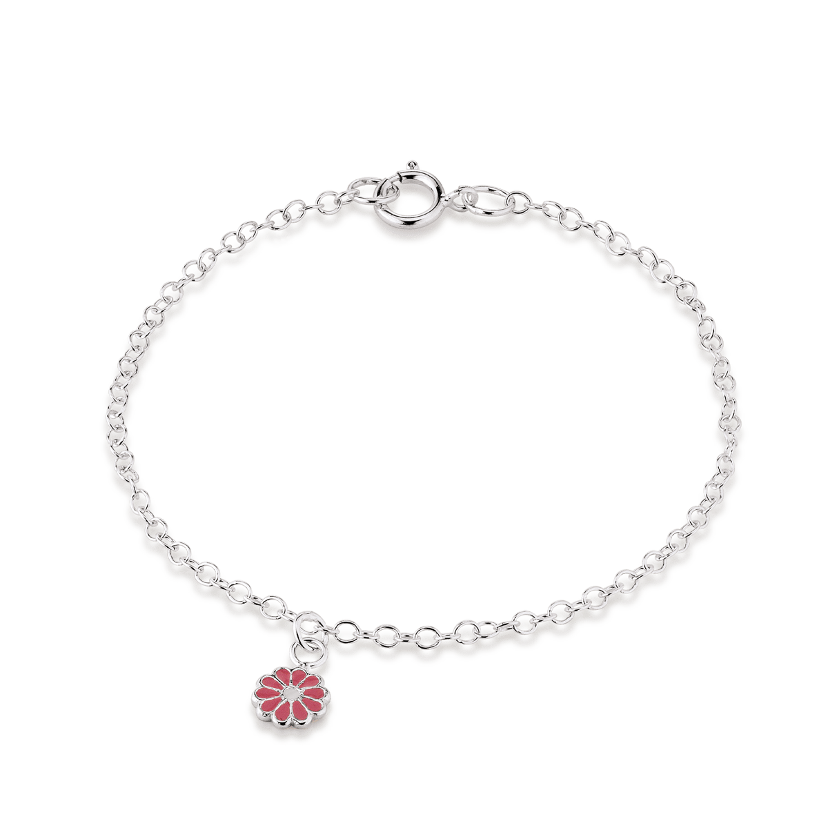 Sølv Armbånd /Emalje Blomst 16Cm - Urma.dk