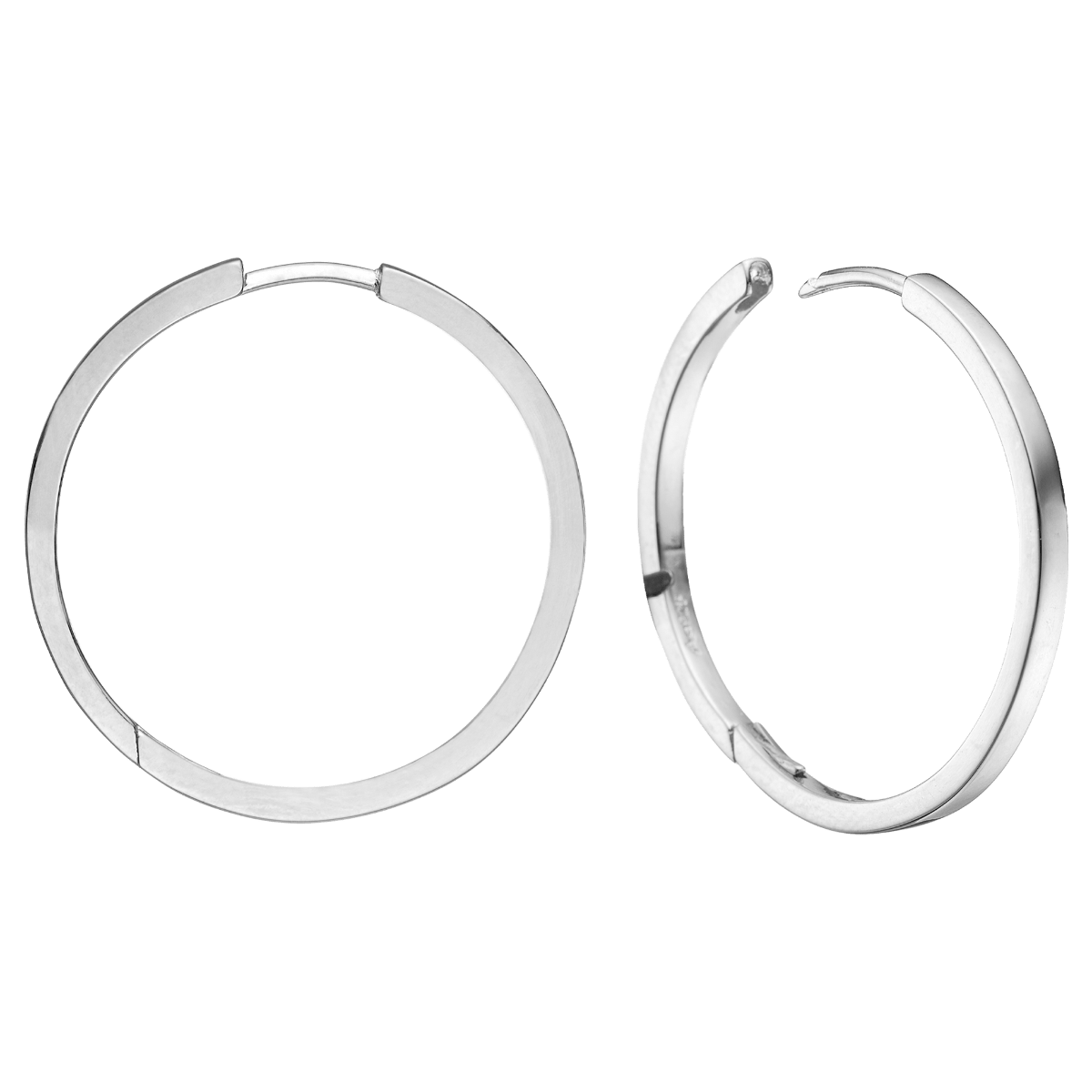 SØLV CREOL 32MM TRÅD 2 MM M/KLAPLÅS - Urma.dk