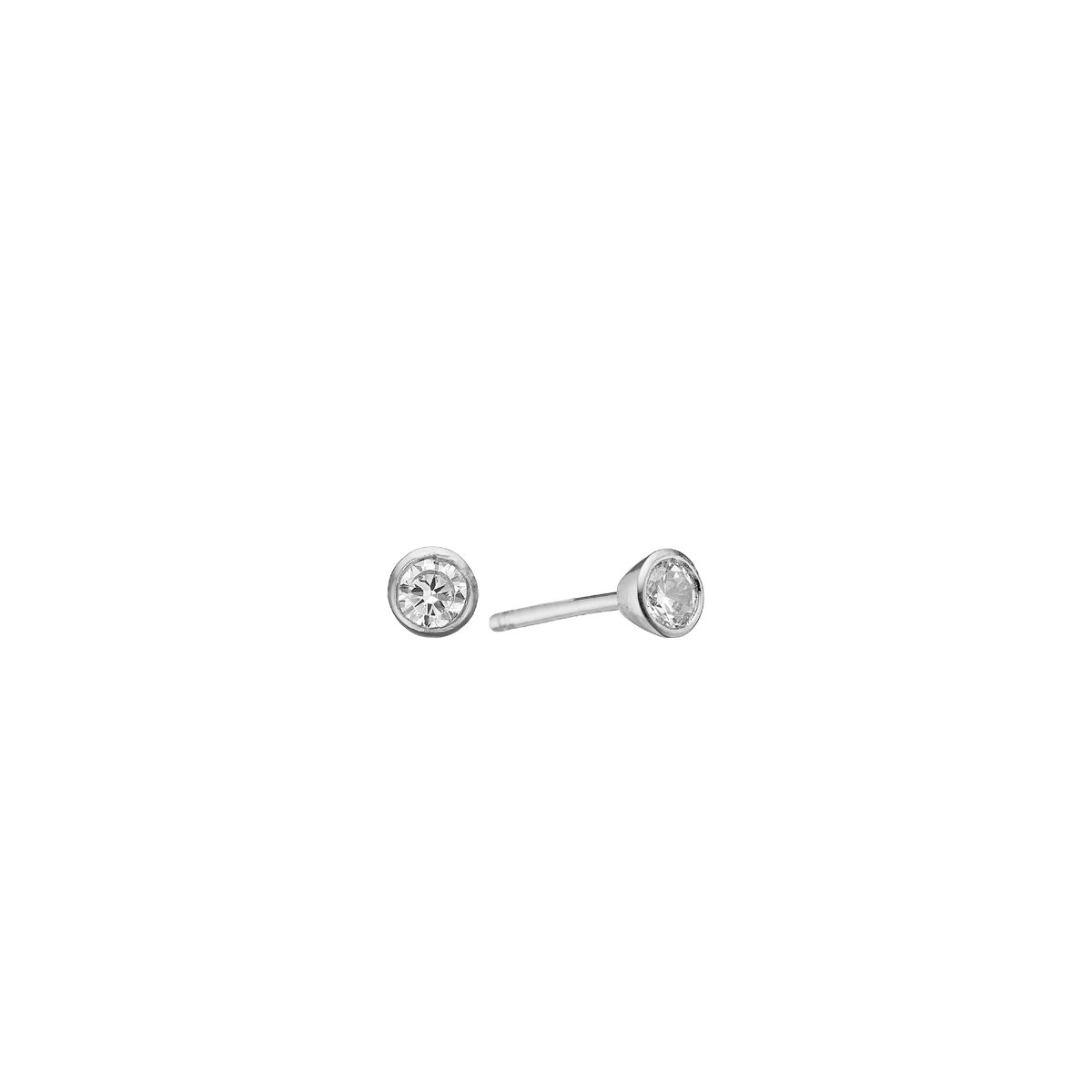 SØLV ØRESTIK M/SY.ZIRCONIA 4,5 MM - Urma.dk