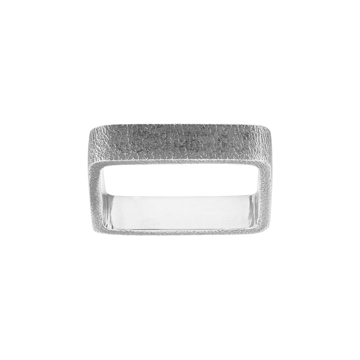 Sølv oxideret ring Kvadrat mellem - Urma.dk