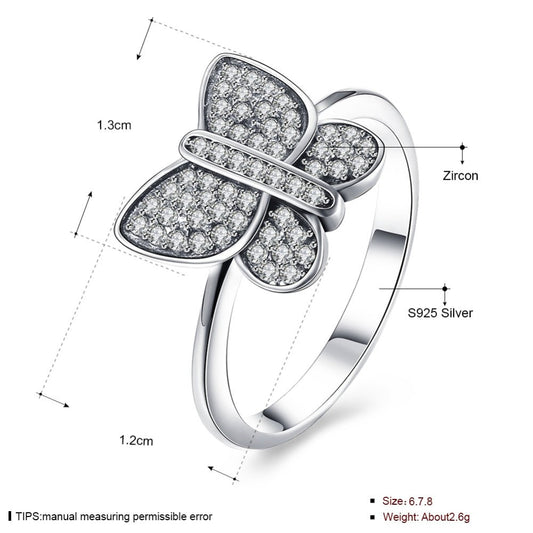 Sølv ring med sommerfugle med zirconia - Urma.dk