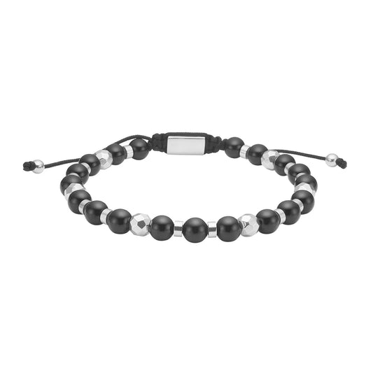 SON armbånd black agate og stål - Urma.dk