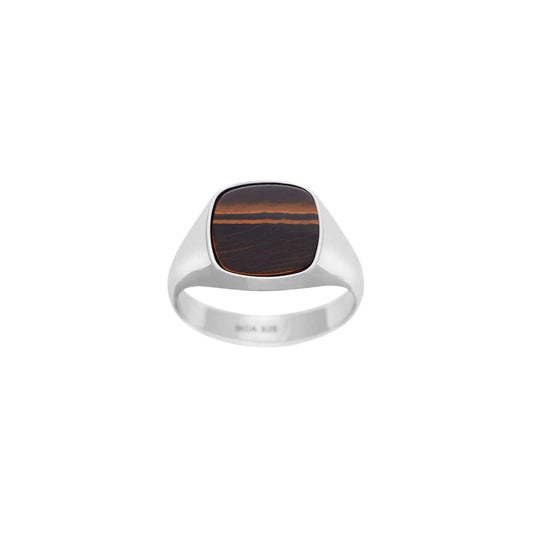 SON stål ring med yellow tiger eye - Urma.dk