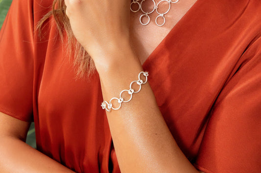 Sterling sølv armbånd mat/blank, 19cm - Urma.dk