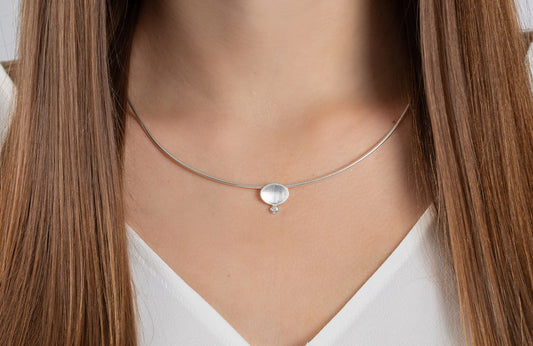 Sterling sølv Vedhæng mat/blank, brillant 0,015ct W - SI - Urma.dk