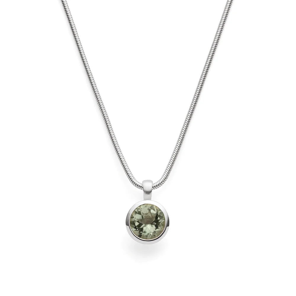 Sterling sølv vedhæng, mat/pol.,amethyst grøn 3,1ct - Urma.dk