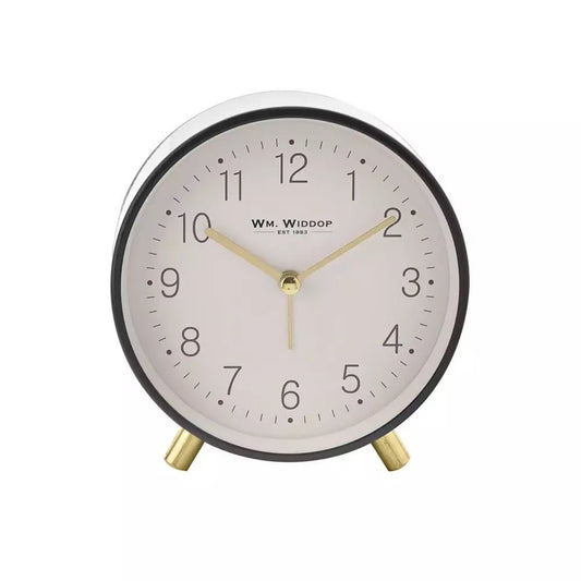 Vækkeur med rundt urkasse med metal cover - 125 x 50 mm - Urma.dk