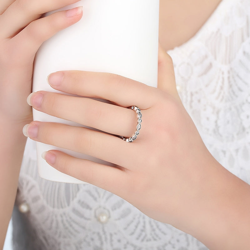 Sølv ring med zirconia sten