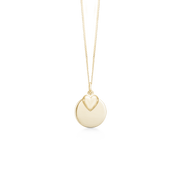 SØLV FORG. COLLIER M/BLANK PLADE+HJERTE 