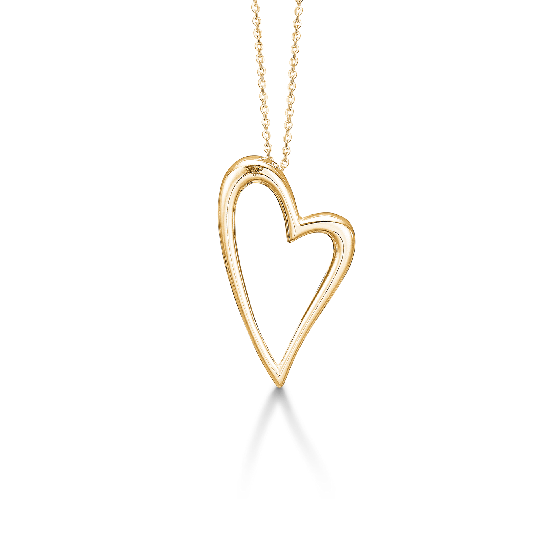 FORG. SØLV COLLIER M/HJERTE 45CM