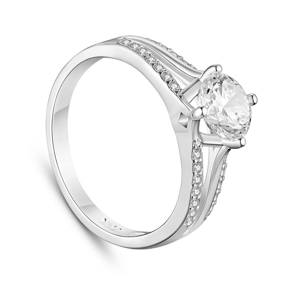 Sølv ring med zirconia stene