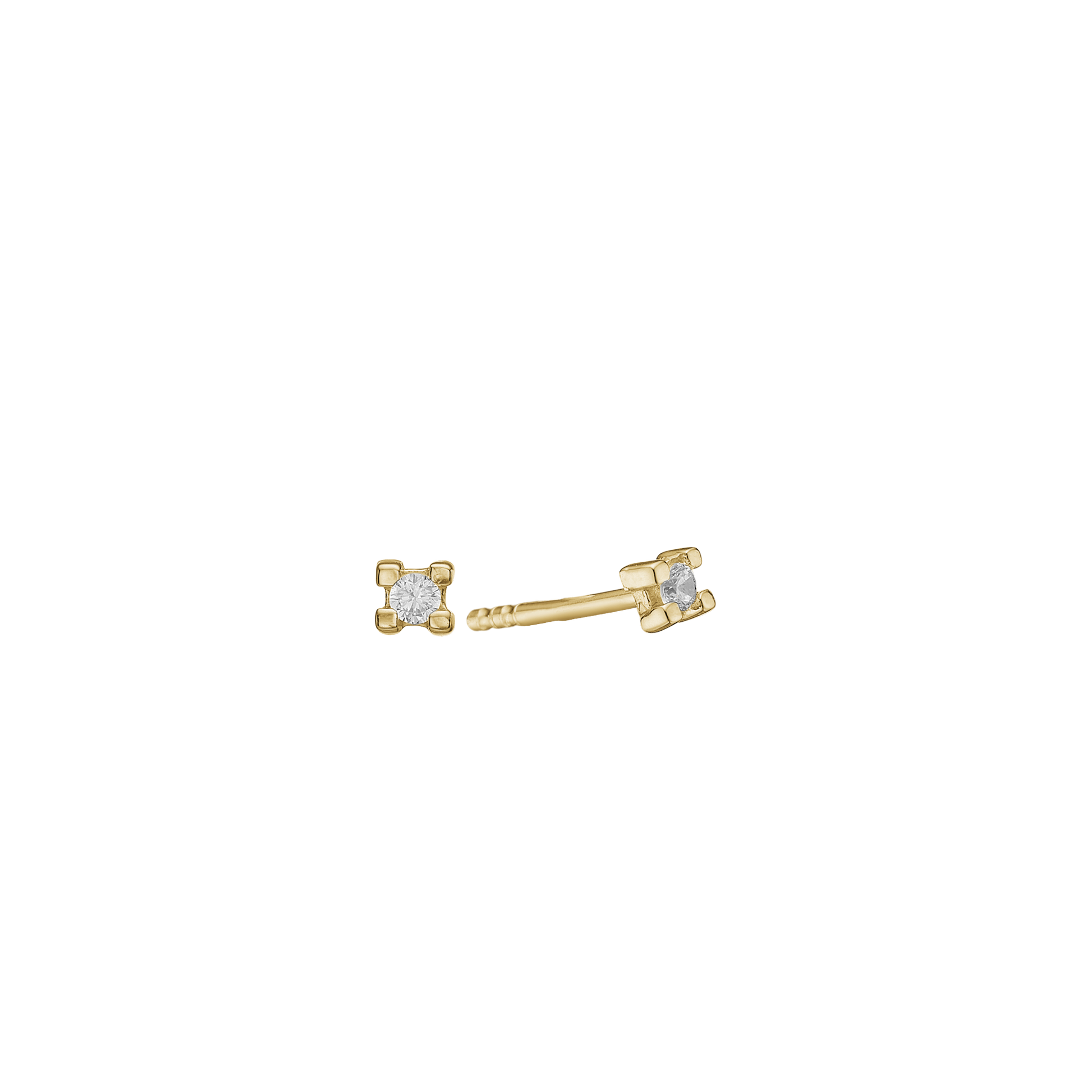 8KT ØRESTIK M/SY.ZIRCONIA 3 MM