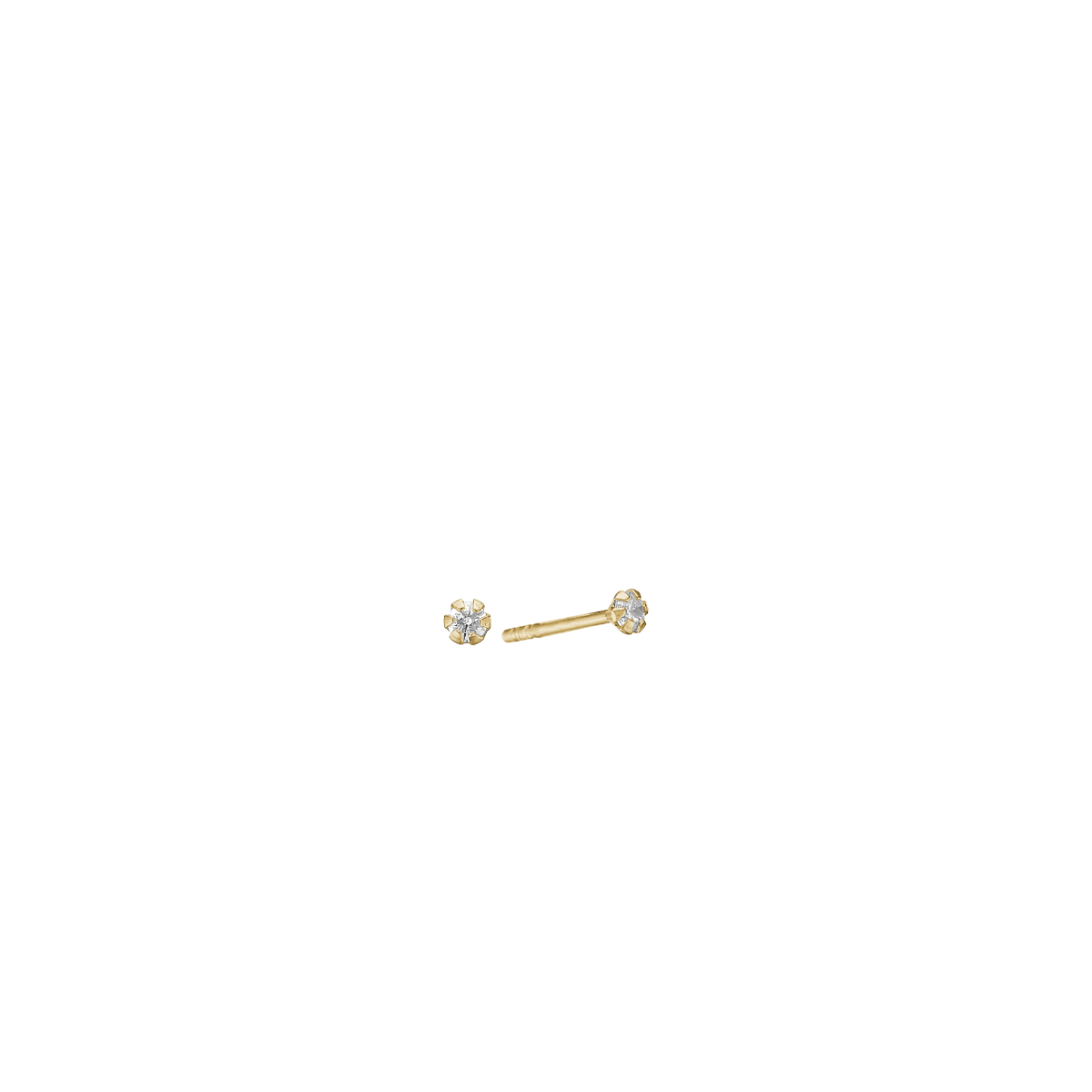 8KT ØRESTIK M/SY.ZIRCONIA 2MM