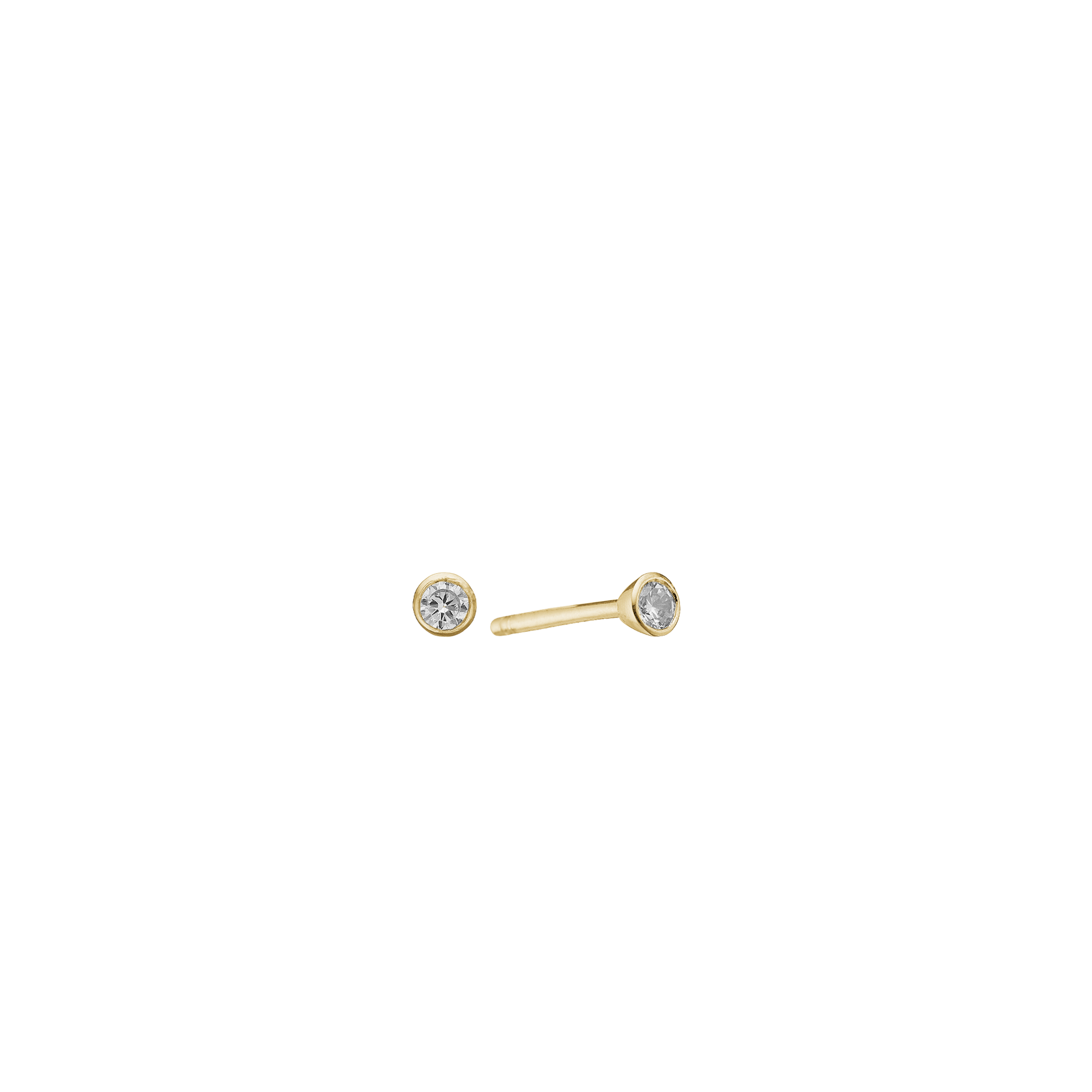 8KT ØRESTIK M/SY.ZIRCONIA 2,8MM