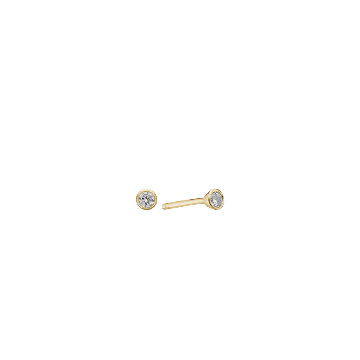 8KT ØRESTIK M/SY.ZIRCONIA 2,8MM
