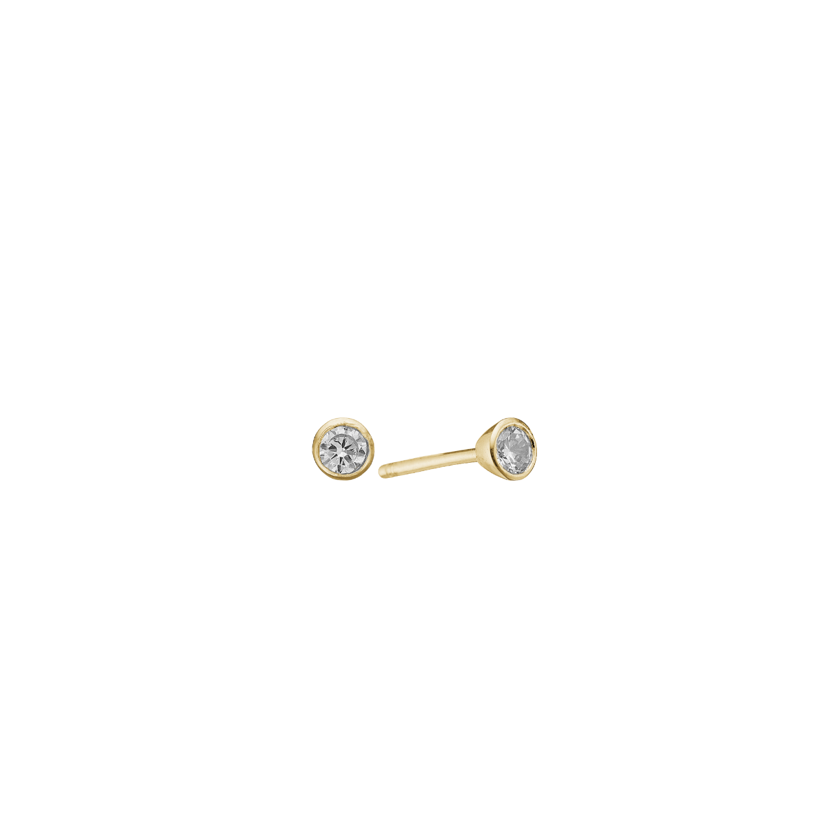 8KT ØRESTIK M/SY.ZIRCONIA 4MM