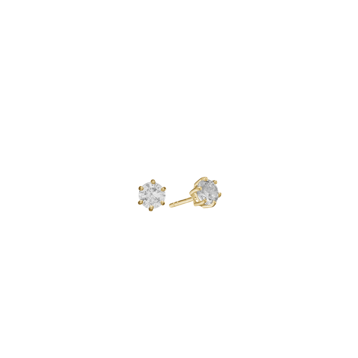 8KT ØRESTIK M/SY.ZIRCONIA 4MM