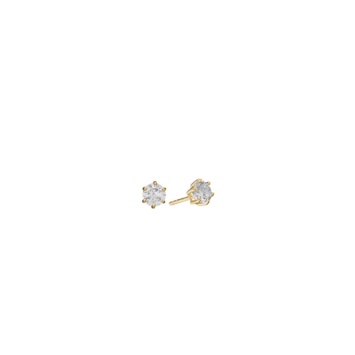 8KT ØRESTIK M/SY.ZIRCONIA 3MM
