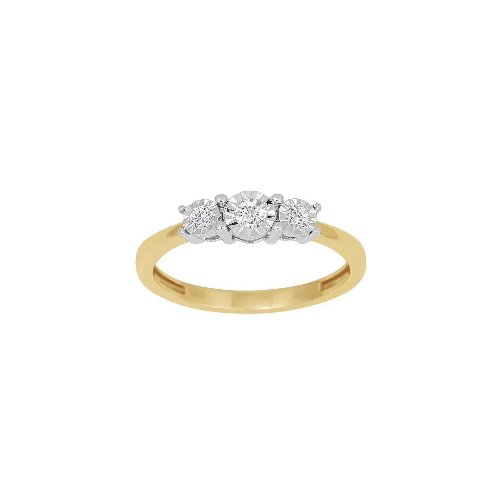 14kt. guldring m/dia. 0.16ct W/SI