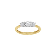 14kt. guldring m/dia. 0.16ct W/SI