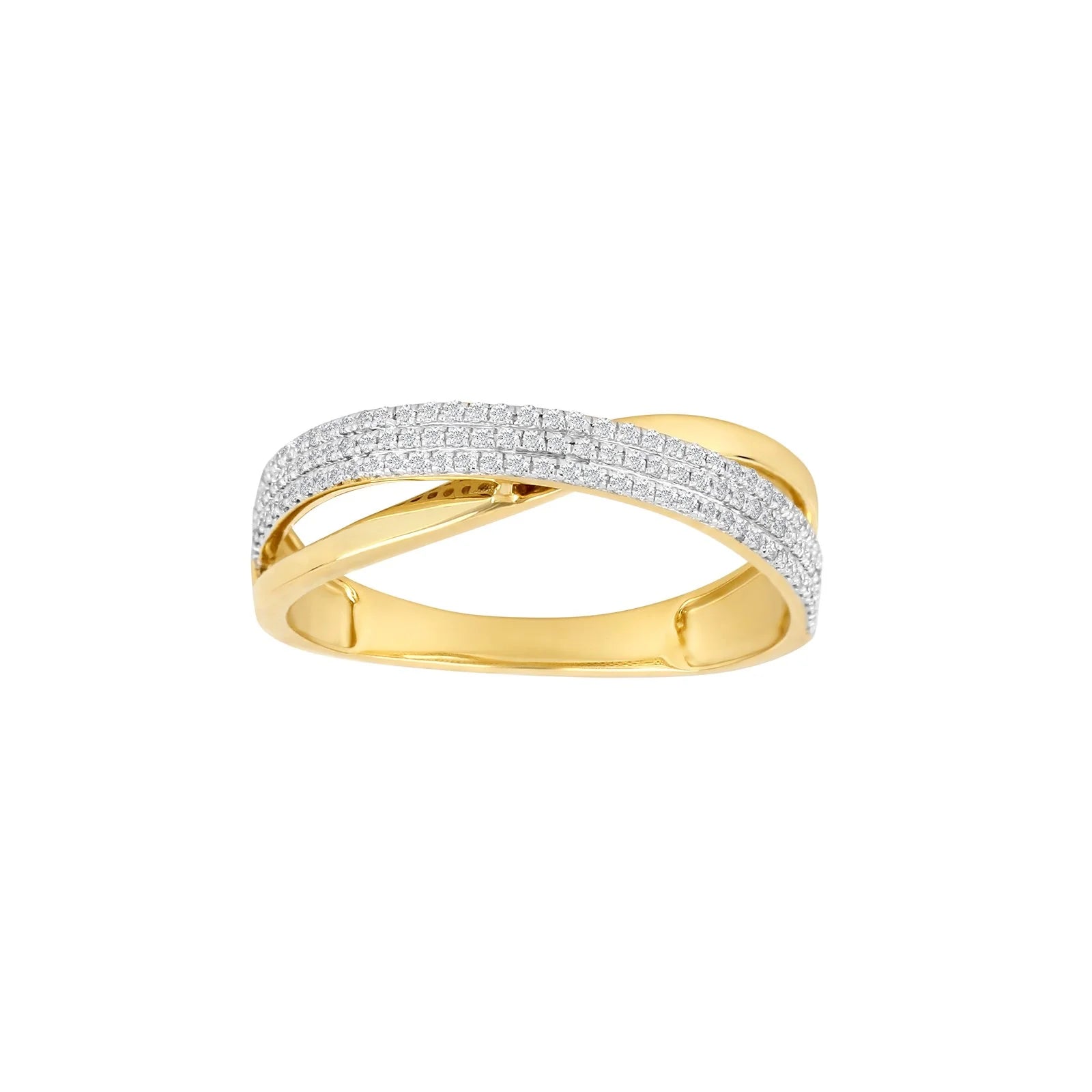 14kt. guldring kryds m/dia. 0.20ct W/SI