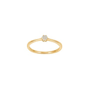 14kt. guldring m/dia. 0.03ct W/SI