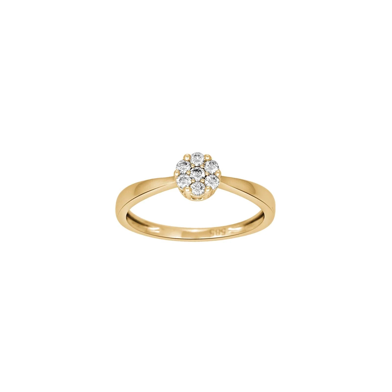14kt. guldring m/dia. 0.14ct W/SI