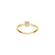 14kt. guldring m/dia. 0.03ct W/SI