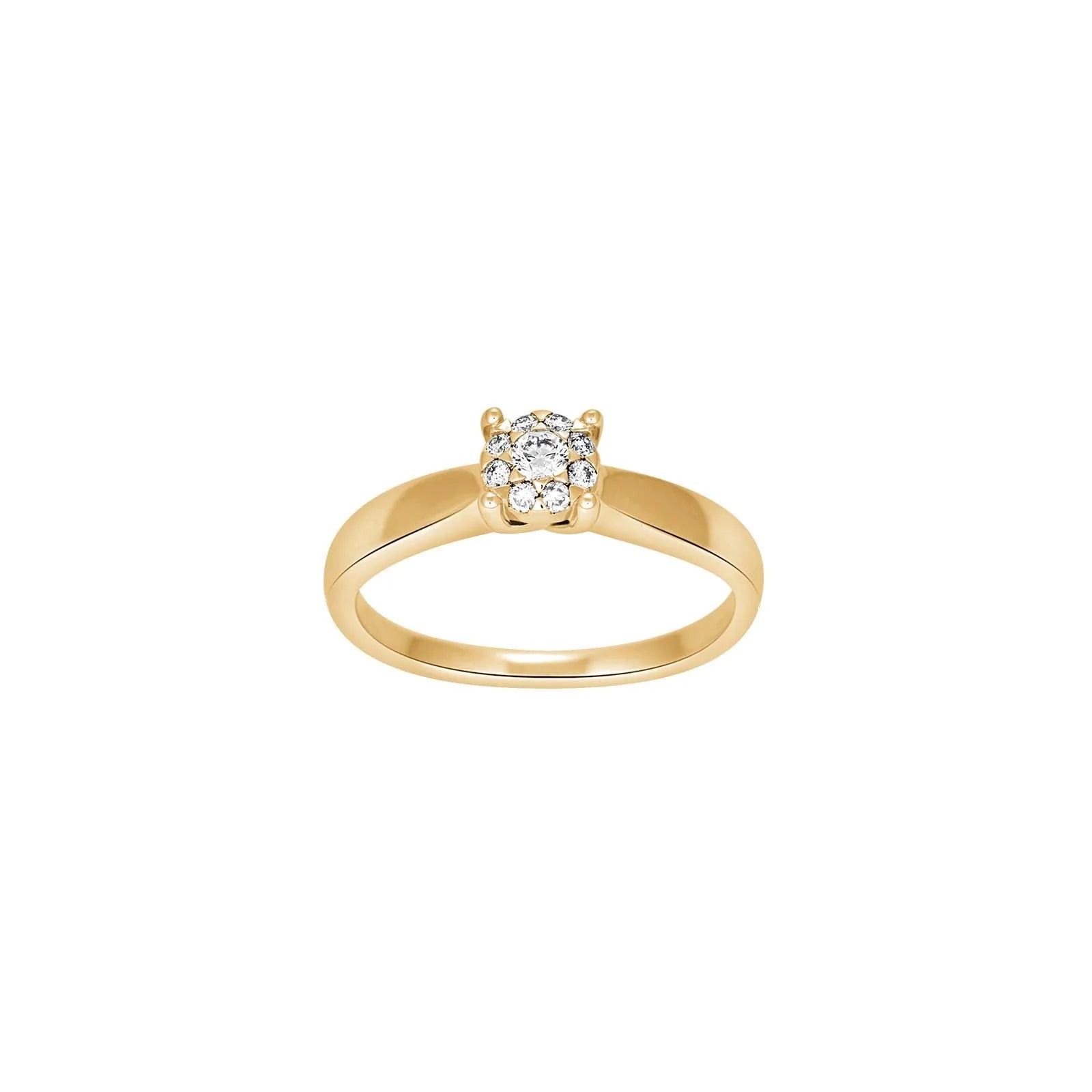 14kt. guldring m/dia. 0.16ct W/SI