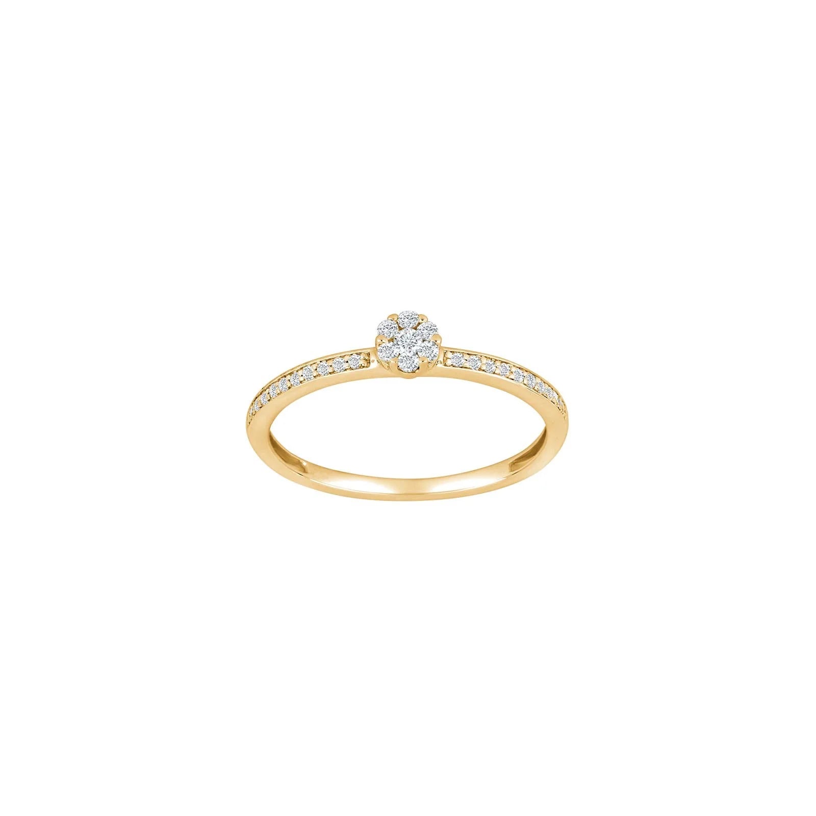 14kt. guldring m/dia. 0.16ct W/SI