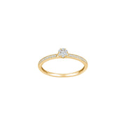 14kt. guldring m/dia. 0.16ct W/SI